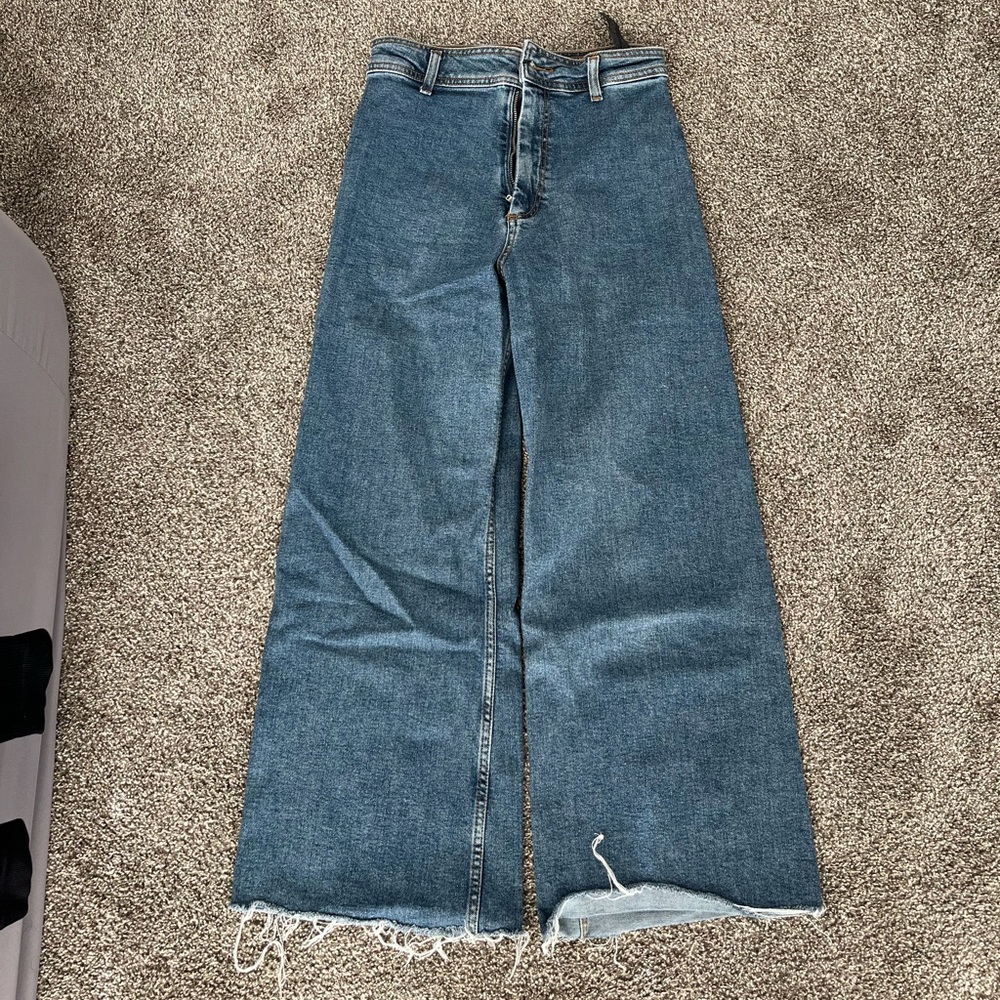 Zara Straight Wide Leg Jeans